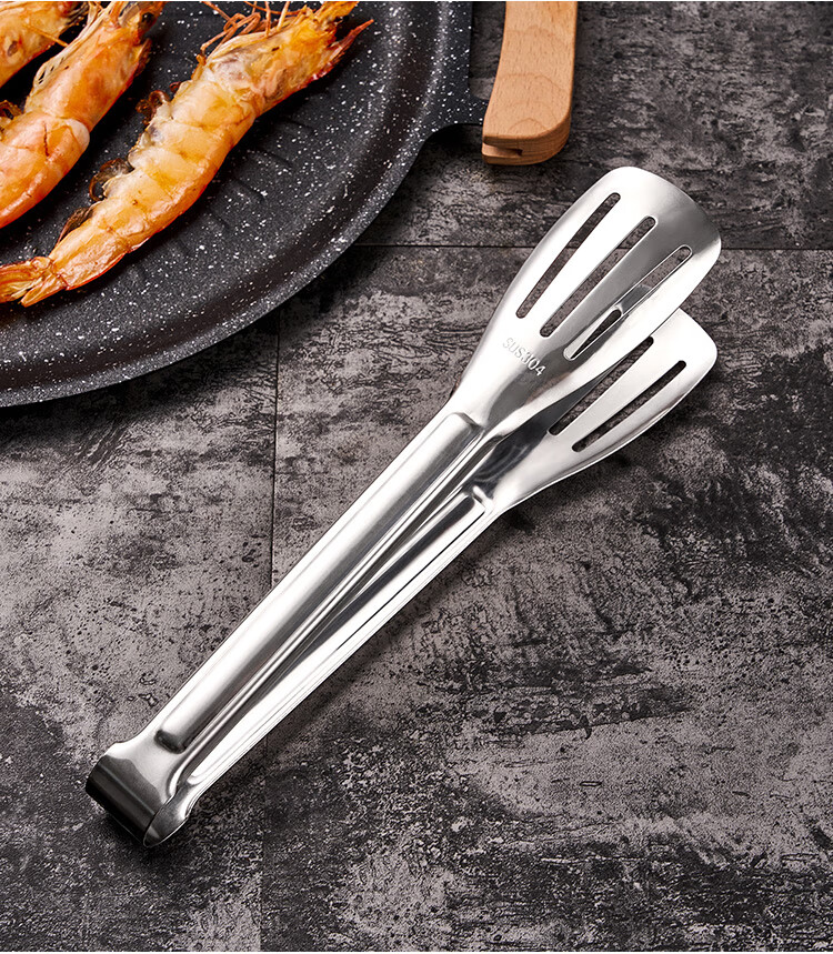 Suncojia 304 Stainless Steel Steak Tongs, Multifunctional Food Tongs, Barbecue Tongs, Kitchen Bread Food Tongs, Baking Tools 3