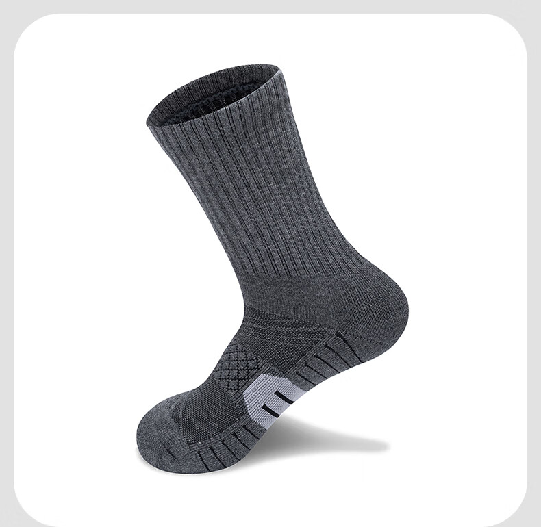 TFO 5th Generation Hiking Socks Thickened Durable Running Socks Outdoor Mountaineering Socks C2202472 Men's Dark Gray L 4