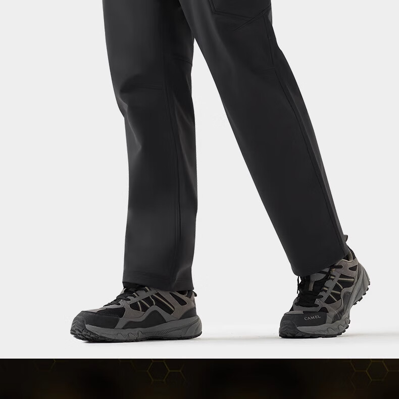 CAMEL Men's Loose Straight Wide-Leg Pants with Fleece Lining, Windproof, Water-Resistant, Large Pockets, Cargo Pants, Hiking Trousers for Men 1683 3
