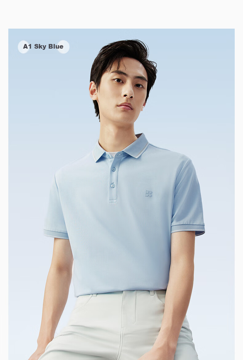Hodo [Lin Gengxin's Style] Modal Silk Short-Sleeve Cool-Feeling Antibacterial Polo Shirt, Collared T-Shirt 16