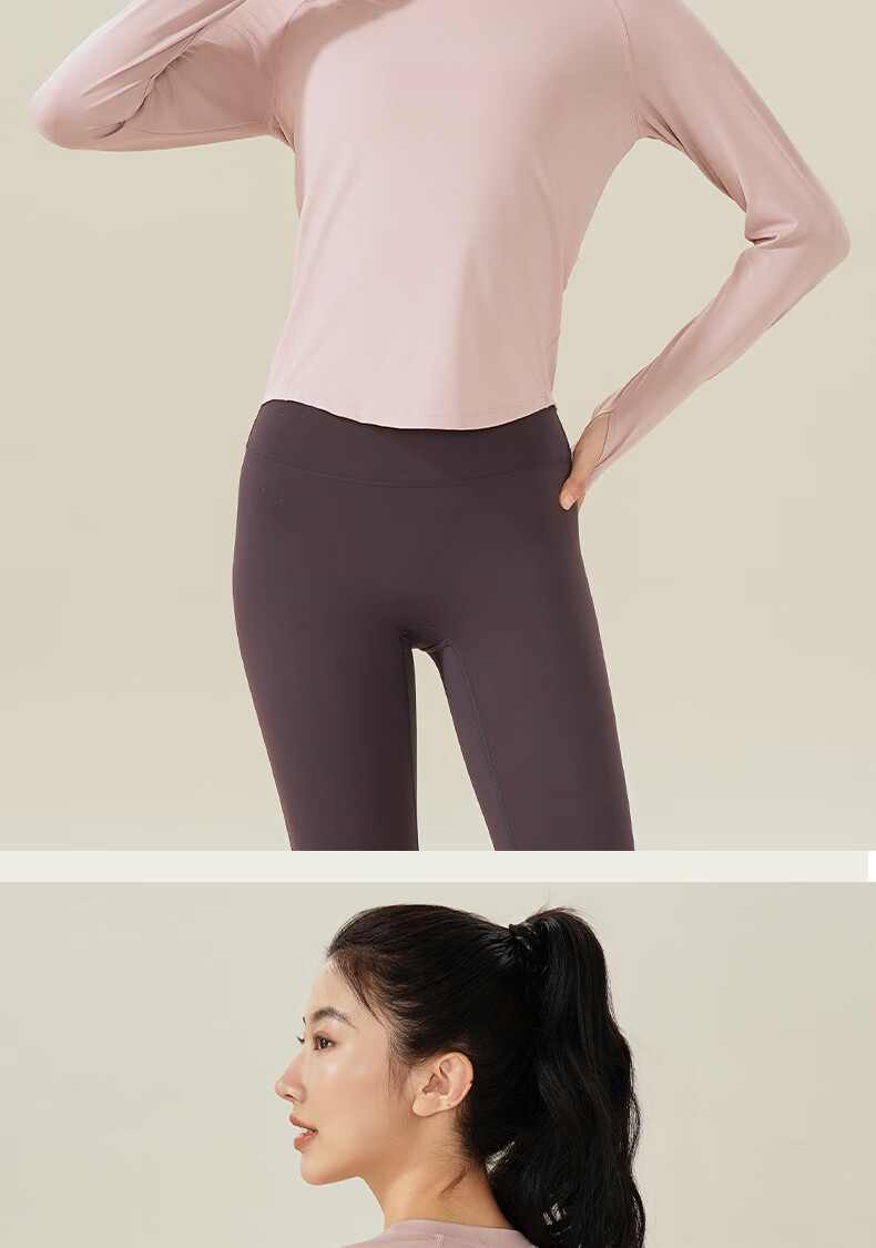 Ziyouxi Yoga Top for Women, Spring And Autumn New Style, Slimming Quick-Dry Sports Long-Sleeve T-Shirt, Pilates Running Fitness Training Wear 9