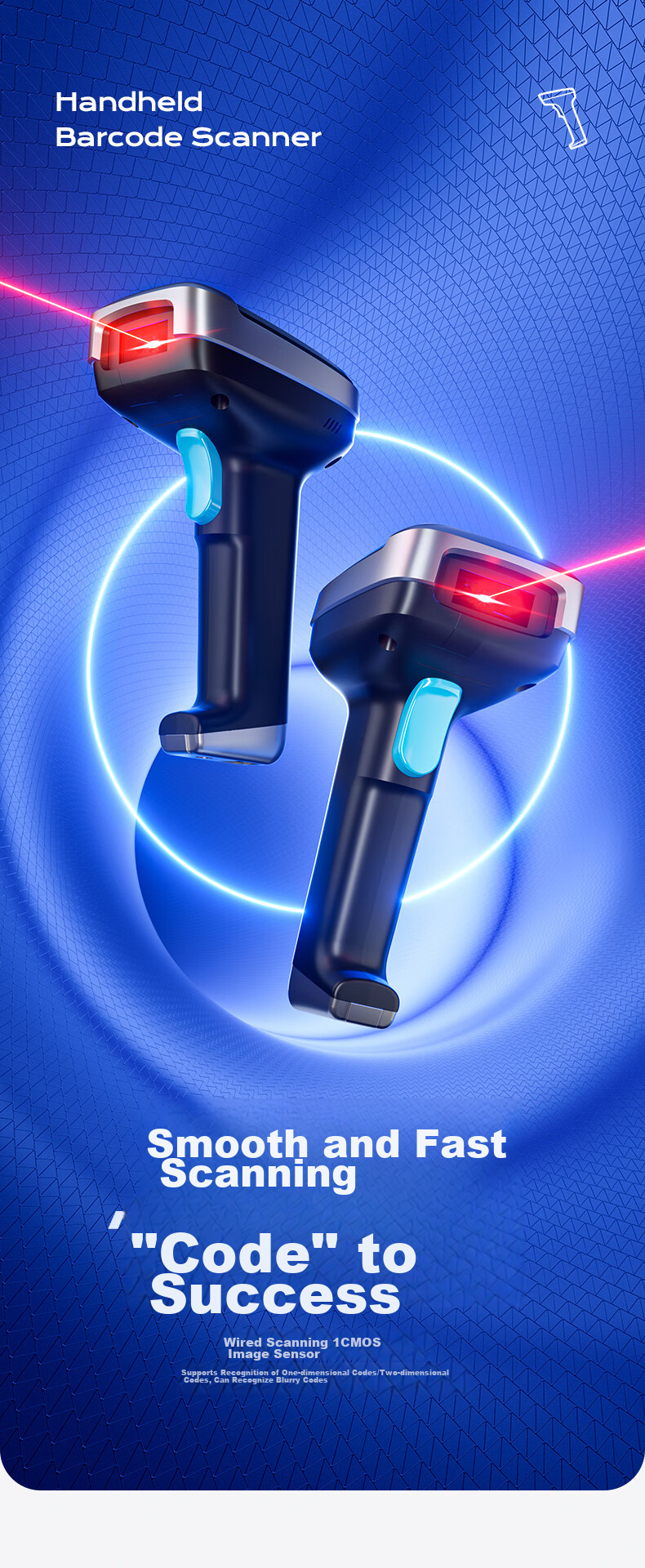 Deli Barcode Scanner, QR Code Scanner for Pharmaceutical Traceability, Medical Insurance Check, Express Delivery And Logistics Inquiry, Scanning Device with Product Barcode Scanner, Newly Upgraded with Stylish Appearance AA002 2