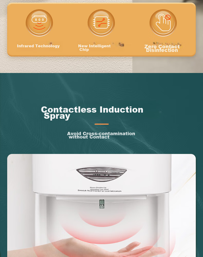 Interhasa! B3000 Automatic Sensor Hand Sanitizer Wall-Mounted Disinfection Machine Hand Alcohol Sprayer Hand Sanitizer 5