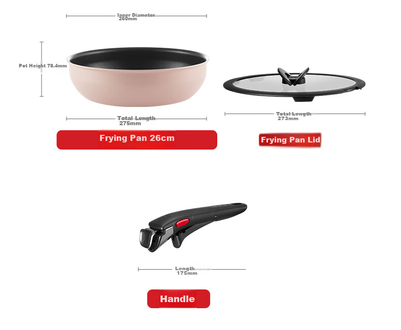 Tefal Cookware Set with Detachable Handles, Non-Stick Pan with Titanium Coating, Versatile Skillet Suitable for Dishwasher 31