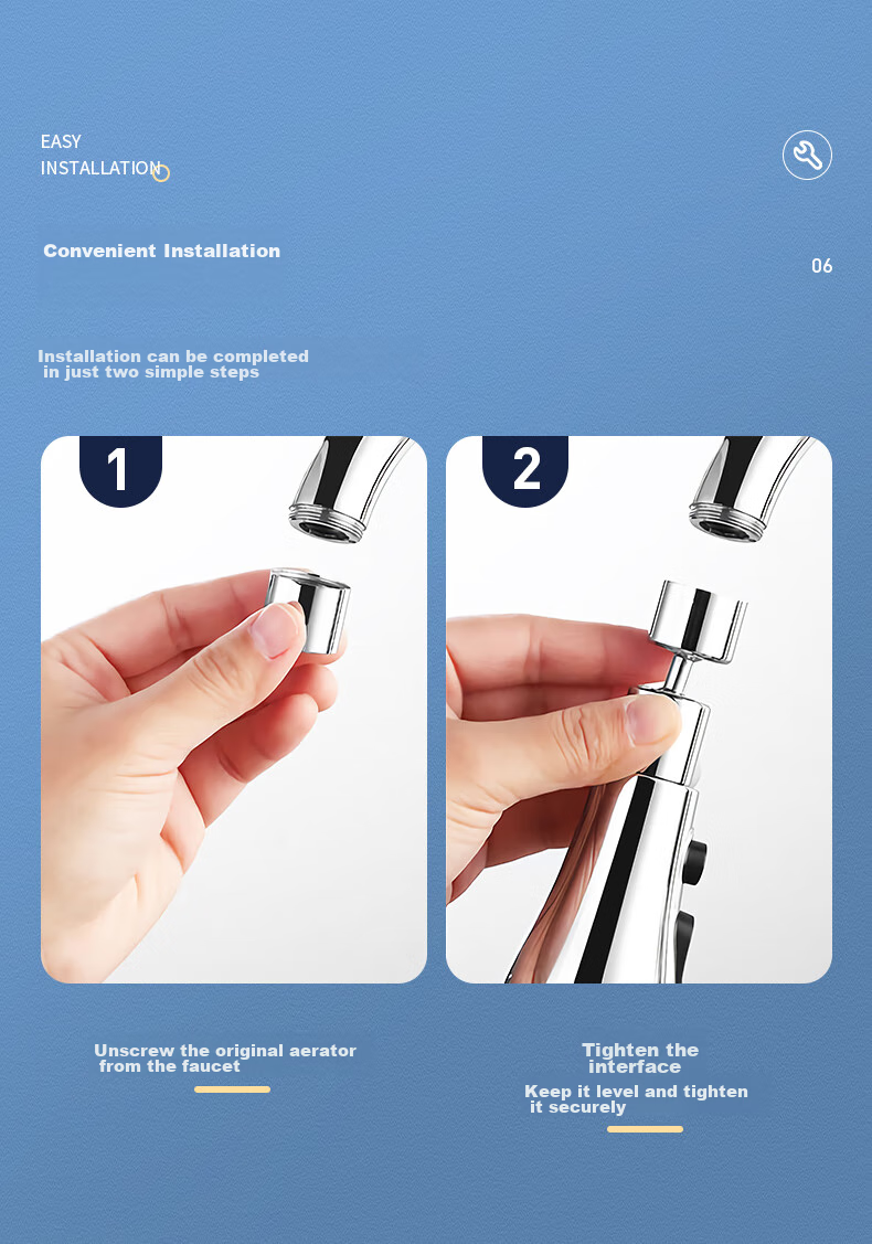 ARROW Faucet Extender Aerator, 360-Degree Rotating Anti-Splash Kitchen Sink Three-Outlet Extender 9