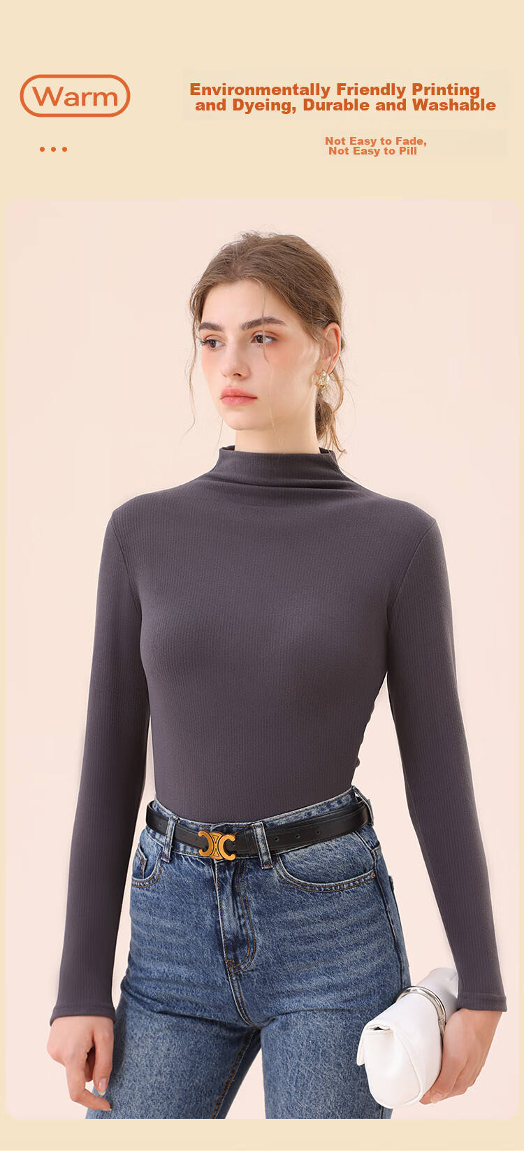 MiiOW Bird's Nest Protein Moisturizing Base Shirt, Women's Semi-Turtleneck, Autumn And Winter Inner Layer, Slim-Fit, High-Elastic Base Underwear, Thin Top 12