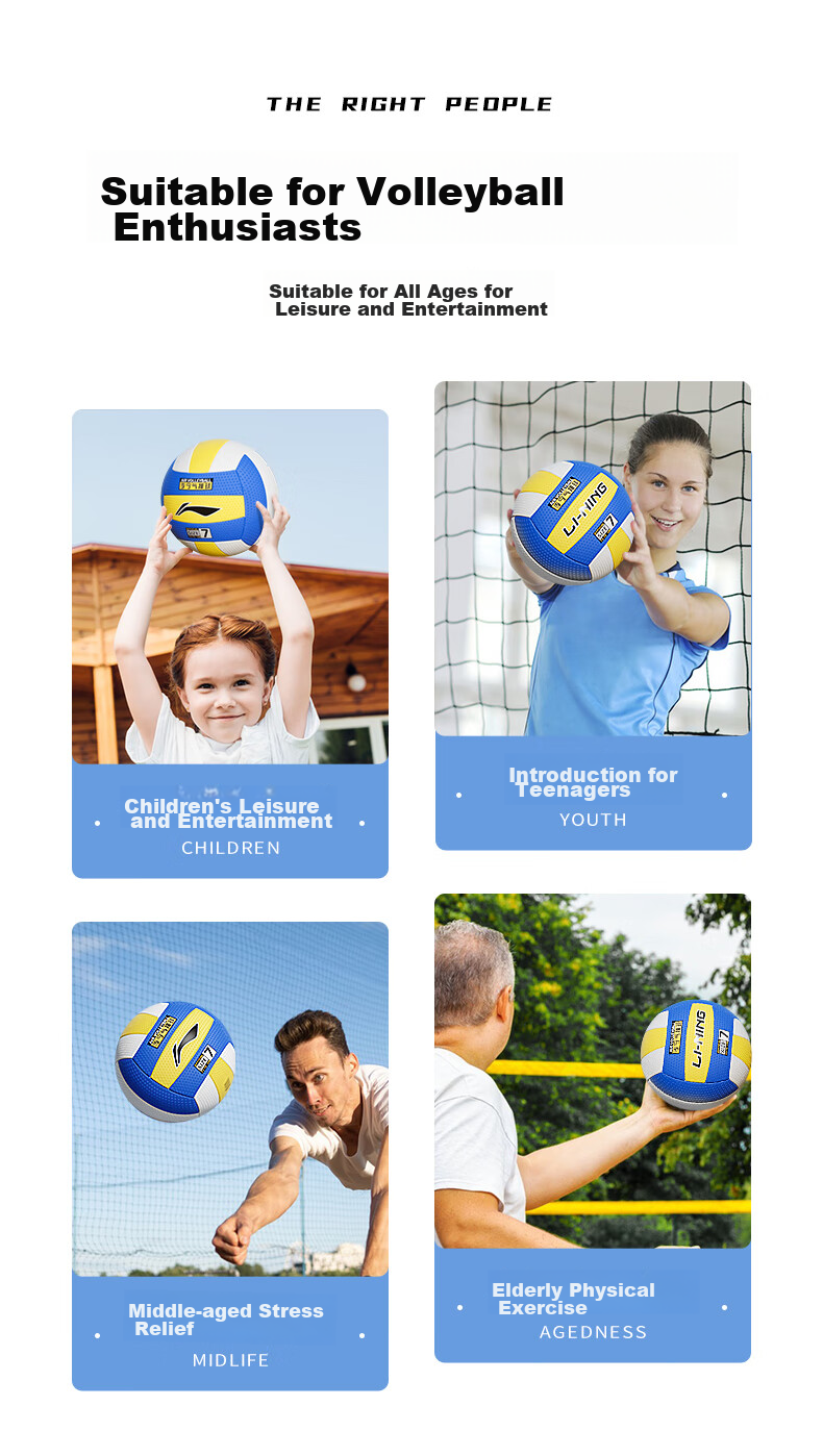 Li-Ning Volleyball, Size 5, for Middle School Entrance Exam, Lightweight And Soft, Gentle on Hands, Exam Training Standard Volleyball, Children's Soft Style 5