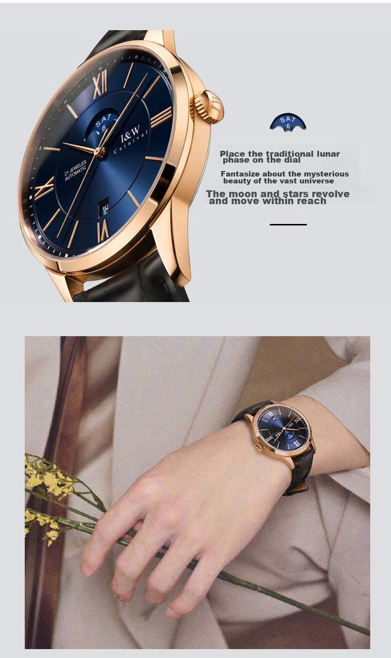 Aiwochi Swiss IW Men's Watch, Fully Automatic Mechanical Watch, 2026 New Model, Official Authentic Luxury Brand, Top Te 5