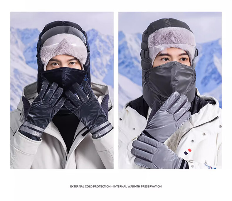 XUEXIMAN Men's Winter Cycling Lei Feng Hat Women's Outdoor Skiing Waterproof Windproof Thickened Warm Ear Protection Hat 5