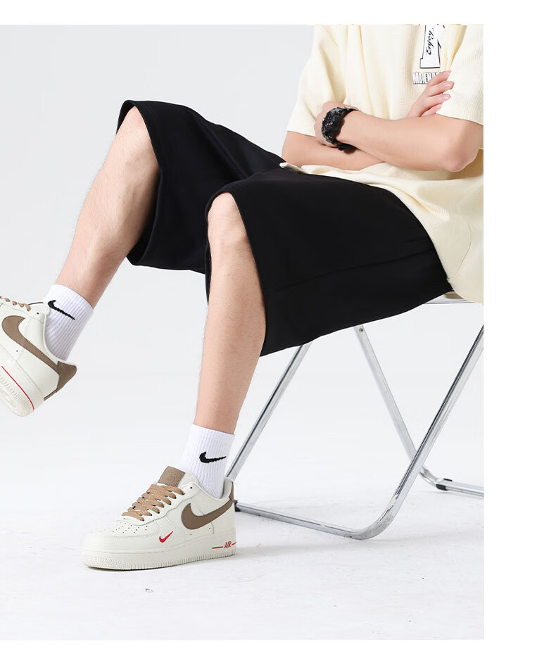 GENIOLAMODE Men's Shorts, Summer Style, Heavy 300G, Casual Draping Loose Fit, Athletic Straight-Leg Five-Point Pants for Me 13