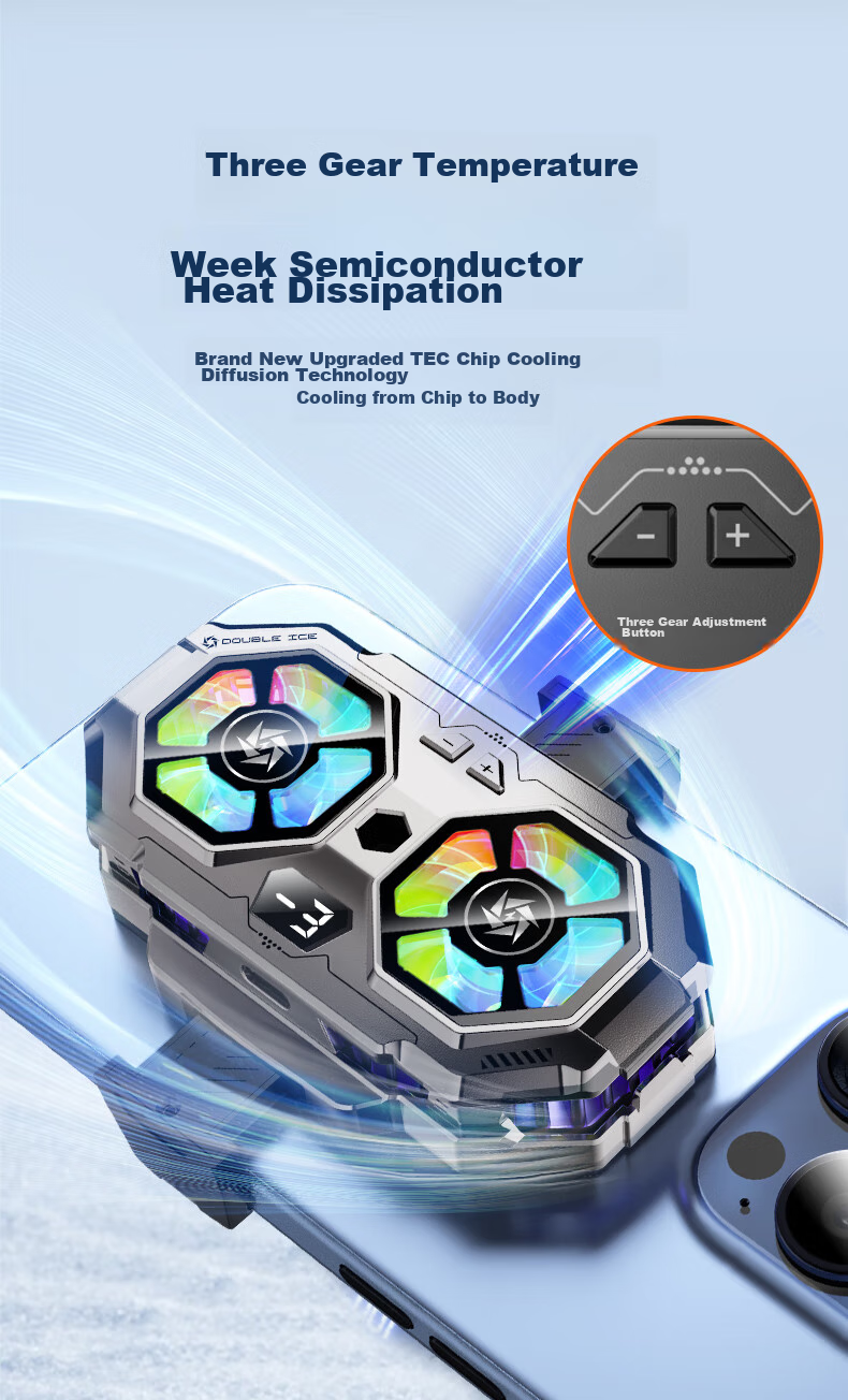 WITGOER [Dual Cooling Pad | with Live Streaming Stand] Phone Cooler, Live Streaming Dedicated Stand, Integrated Semiconductor Back Clip Gaming Cooling Fan, Quiet Fan for Apple And ASUS 11