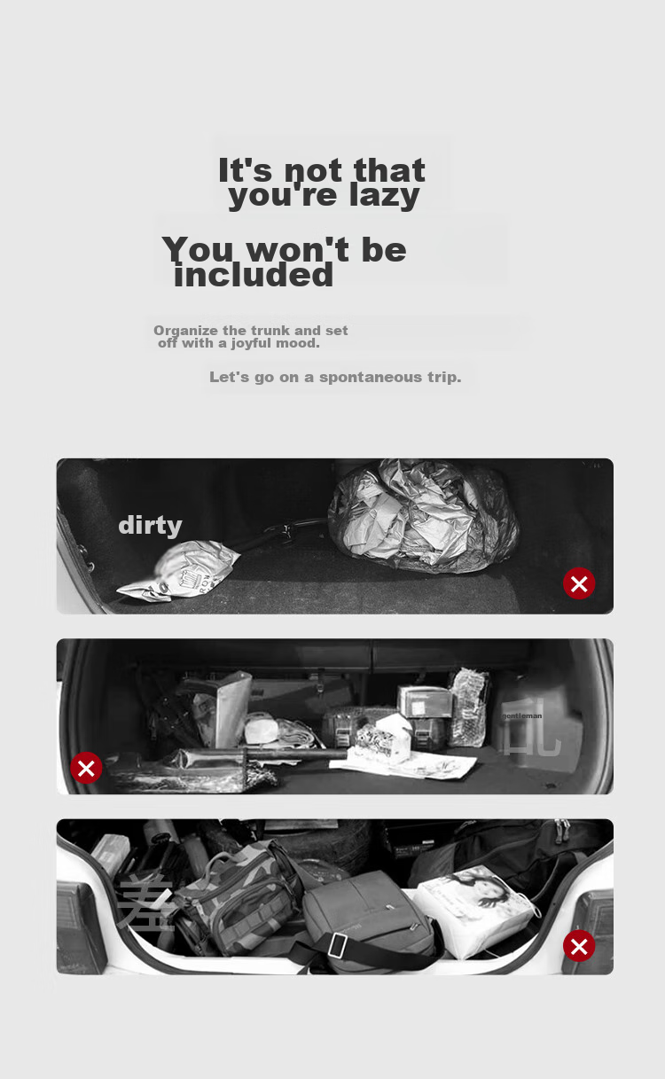 YUECAR Trunk Storage Box, Car Organizer Container, Foldable Car Storage Box with Double Lids, 40L Gray And Yellow 2