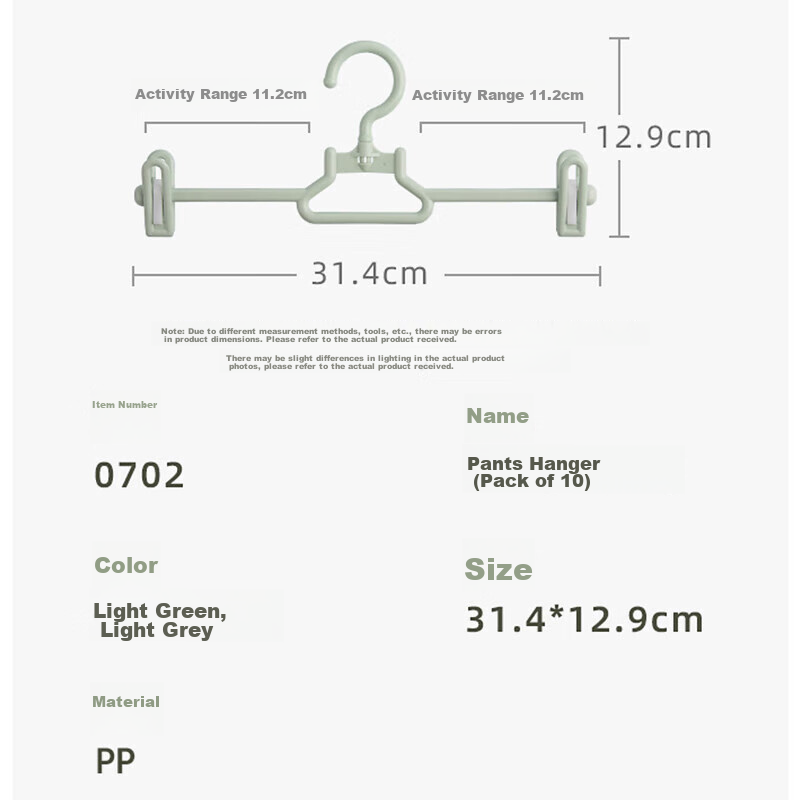 CHAHUA Pants Hanger with Clips, Stackable, Holds 10 Pieces, Specialized for Hanging And Storing Pants