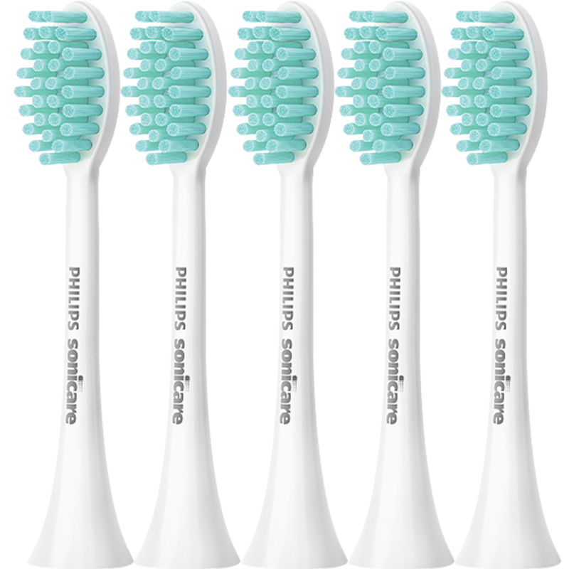PHILIPS Electric Toothbrush Heads HX2471/HX2461/HX2431/HX2571 Small Feather Brush Handle Cleaning, Pack of 5, HX2025/02