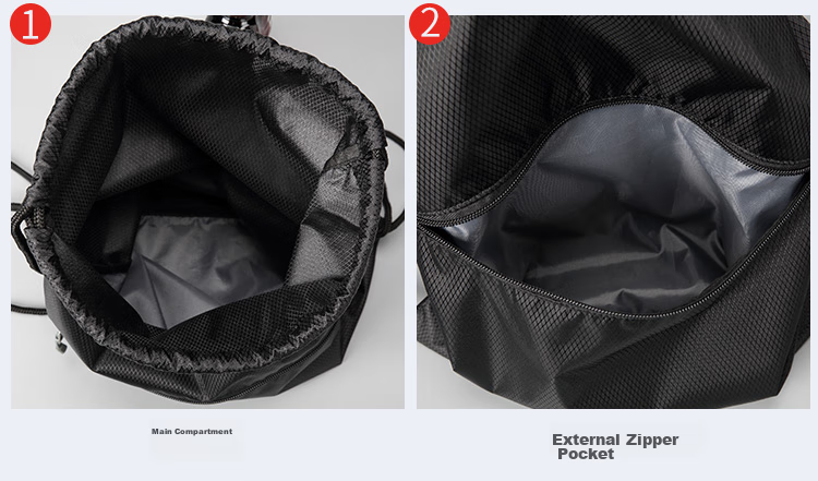 GOLF Water-Resistant Drawstring Backpack, Casual Sports Bag, Fashionable Multifunctional Lightweight Drawstring Bag with Drawstring Pocket, Black 7