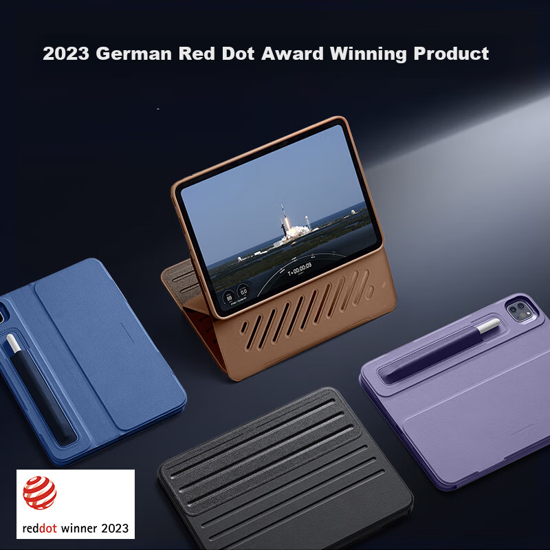 Чехол ESR для iPad Pro 13 дюймов (2024/2025 M5/M4), серия Zhenzhi, съемная магнитная крышка, регулируемый угол, защита от ударов, цвет Мокко Браун