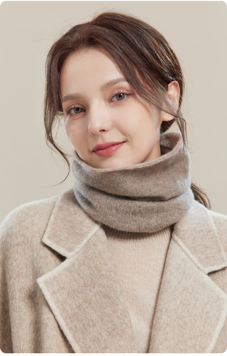 JIUMU 100% Cashmere Warm Neck Gaiter for Women, Autumn And Winter Thickened Cold Protection Neck Warmer, Winter Outdoor Scarf for Wome 21