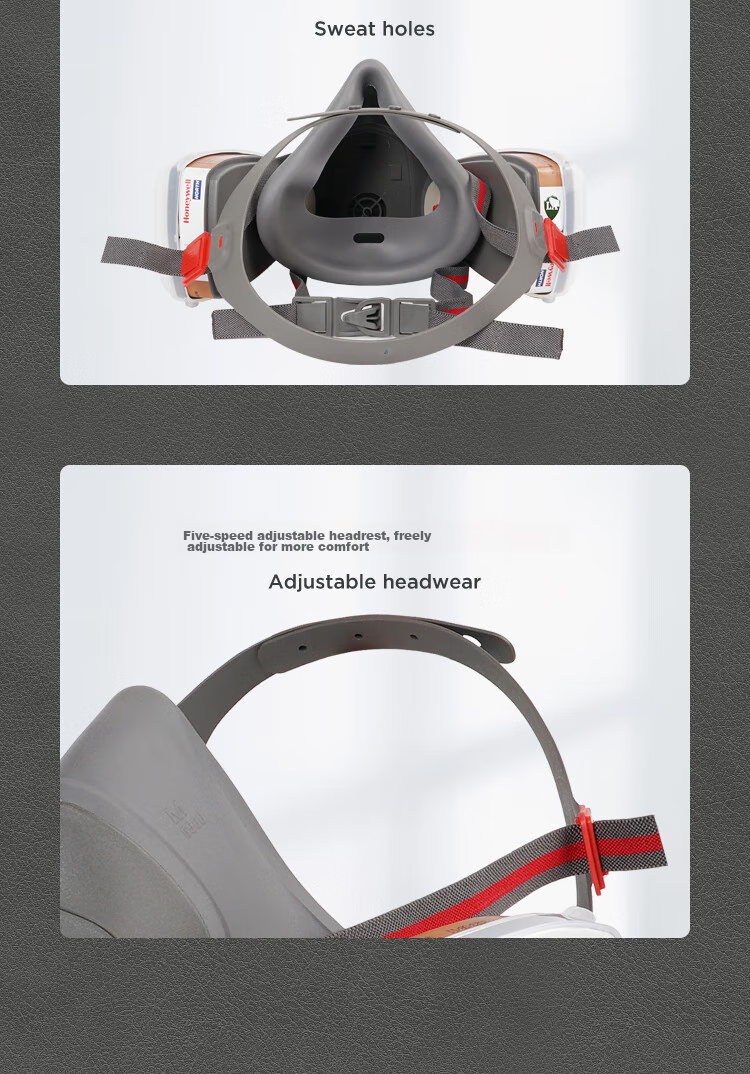 Honeywell Gas Mask Protective Respirator 550E Set, Anti-Car Paint Spray Chemical Gas Mask 17