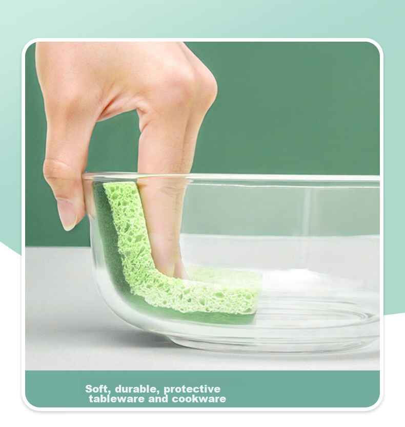 MR Wood Pulp Cotton Scouring Pad, 11*7cm*6 Pieces, Kitchen Cleaning Cloth, Thickened Dishwashing Sponge, Double-Sided Dishwashing Cloth 7