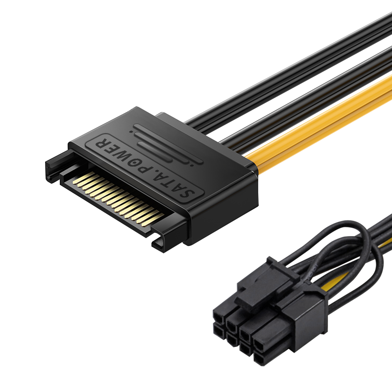 JEYI Graphics Card Power Cable, 15Pin to 8Pin, Desktop Computer Case SATA, 15Pin to 8Pin Power Supply Adapter Cable, XK158