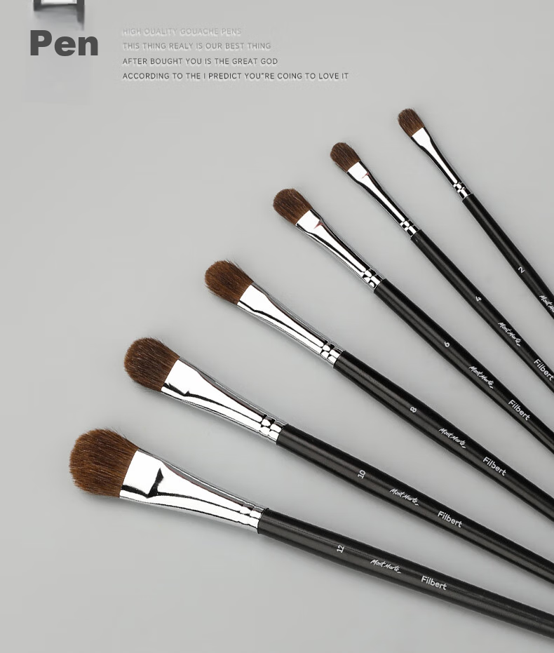Mont Marte 6-Piece Oil Painting Brush Set, Acrylic Paint Brushes, Watercolor Brushes, Art Pig Bristle Nylon Painting Brushes, Children's Line Drawing Brushes, Flat Brush And Brush Set BMHS1002 3
