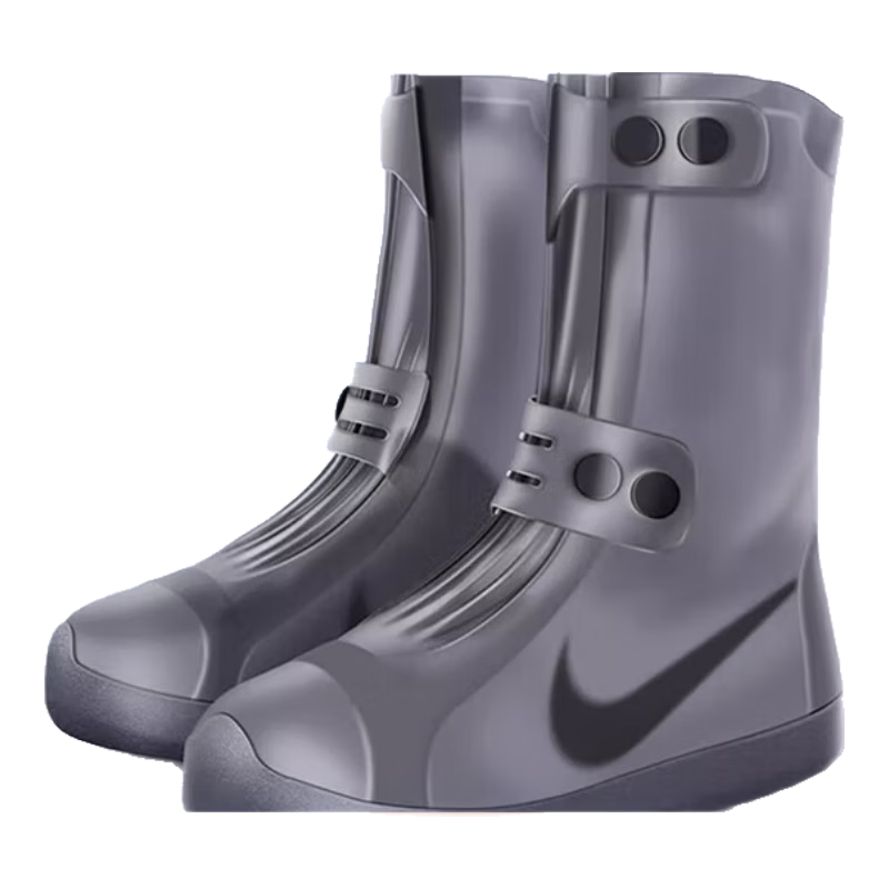 BWNK Waterproof Shoe Covers for Adults, Thick Non-Slip Wear-Resistant Silicone-Like Rain Boots, Brown XL Size