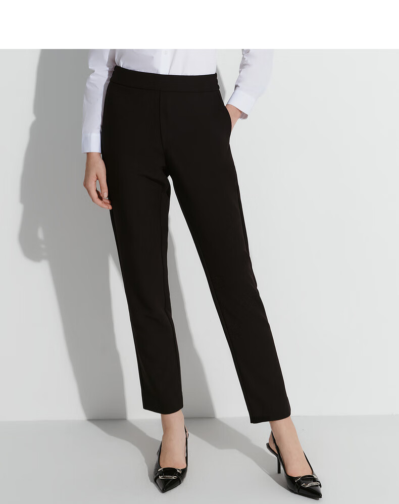 G2000 [Multi-Dimensional Elasticity] Autumn And Winter Mall-Matching Comfortable Business Cigarette Pants Casual Trousers, Black, Size 38 2