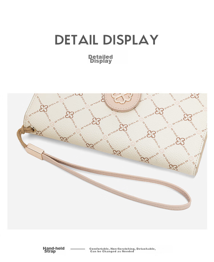 POLO Clutch Handbag for Women, Multi-Card Slots Long Wallet Card Holder Large Capacity Purse Women's Bag Birthday Gift for Girlfriend 21