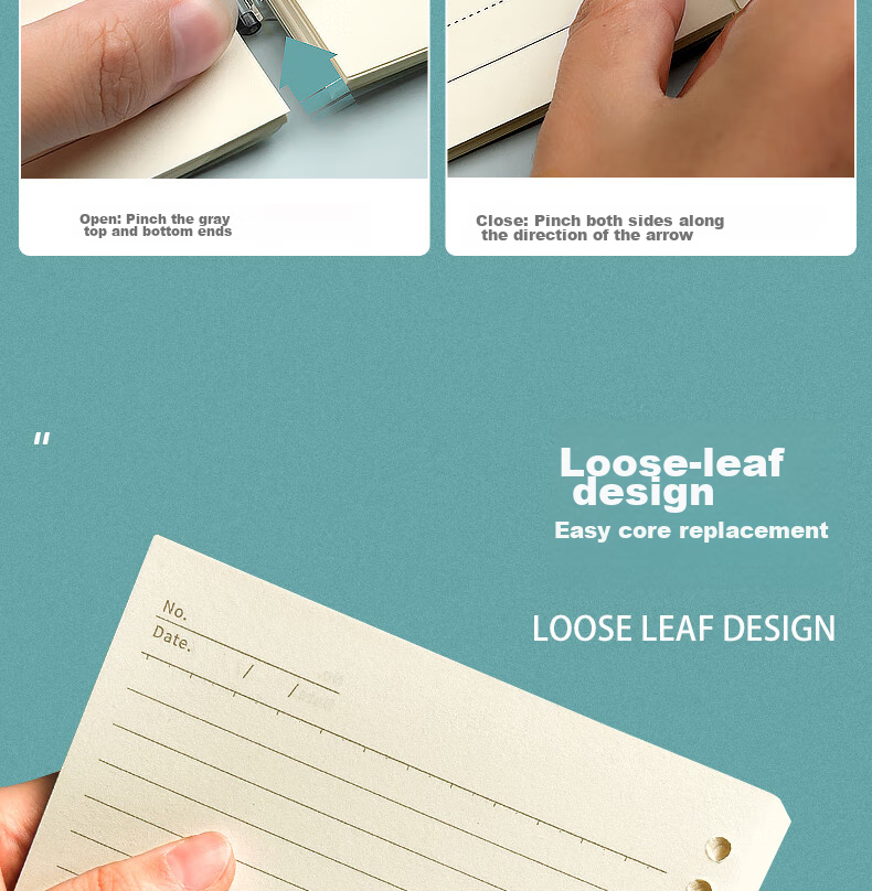Wengu Loose-Leaf Notebook, Back-To Student Stationery, B5 Size, 60 Sheets, Non-Slip Spiral Binding, Detachable Pages, Simple Ins Style for Primary And Middle School Students, Grid Paper for Exam Preparation And Note-Taking 11