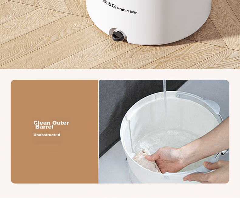 HoMettler Clean And Dirty Separation Rotary Mop, 3 Mop Pads for Home Use, Hands-Free Cleaning, No Washing Required, 2026 Lazy Person's Flat Mop with Bucket 5