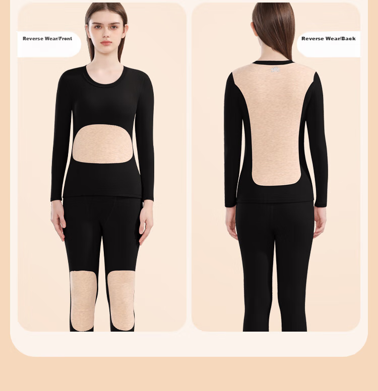 MiiOW 10A Antibacterial Women's Thermal Underwear, Cashmere Silk Patch, Thickened Autumn Top And Bottom, 2025 New Product, Black XL 27