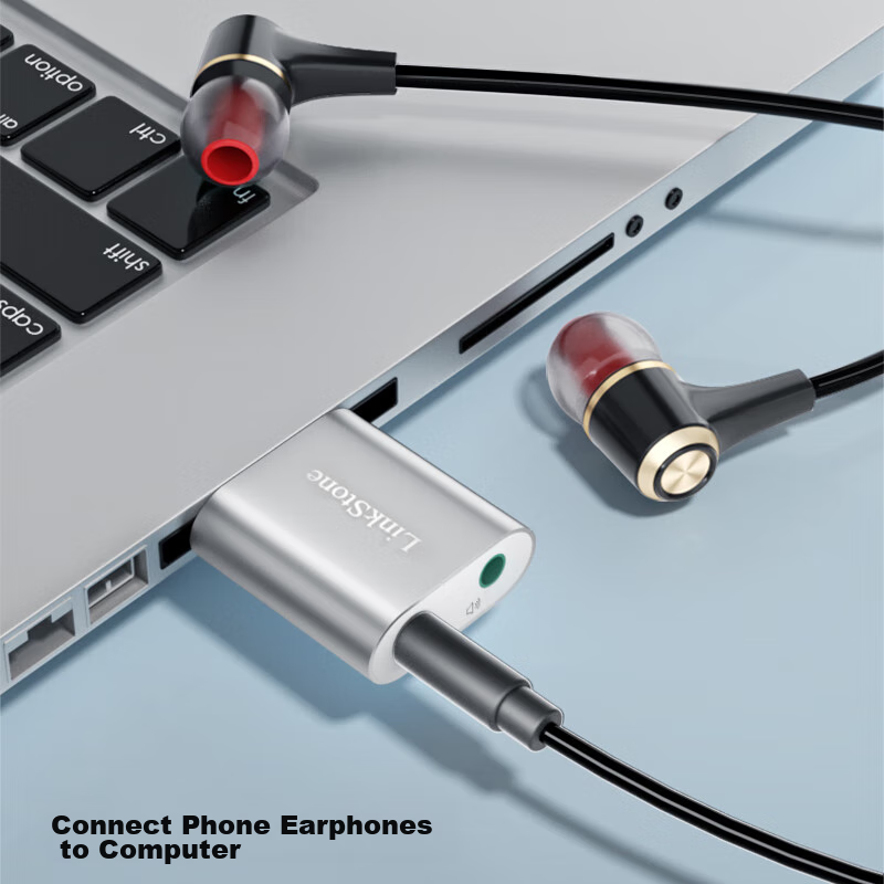 LinkStone USB External Independent Sound Card Plug-And Desktop Computer Laptop Connection 3.5mm Audio Headphones Microphone Speaker Converter Head C314A New