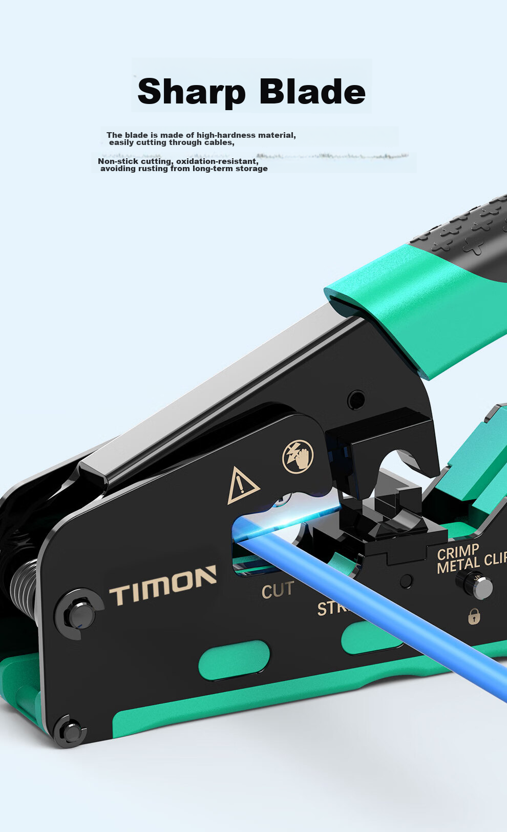 TIMON Multi-Functional Wire Stripper And Crimper, Suitable for Network Cable Patch Panels And Network Module Tools, Wire Stripping Tool, Small Yellow Knife, 1 Piece 6