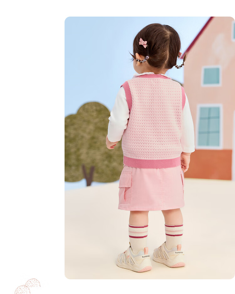 BALABALA Children's Clothing, Boys' Vest, Baby Pure Cotton Sweater, 2025 Autumn New Style Knitted Waistcoat, Cute Inner Wear Top 12