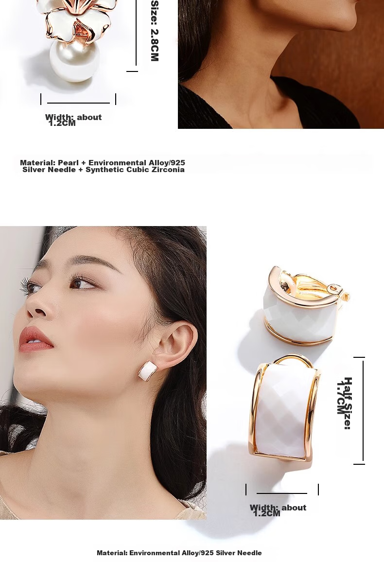 Dairuo No-ear Piercing Earrings for Women, High-End One-Week Set, Simple And Elegant Ear Jewelry, Practical Birthday Gift for Girlfriend 8
