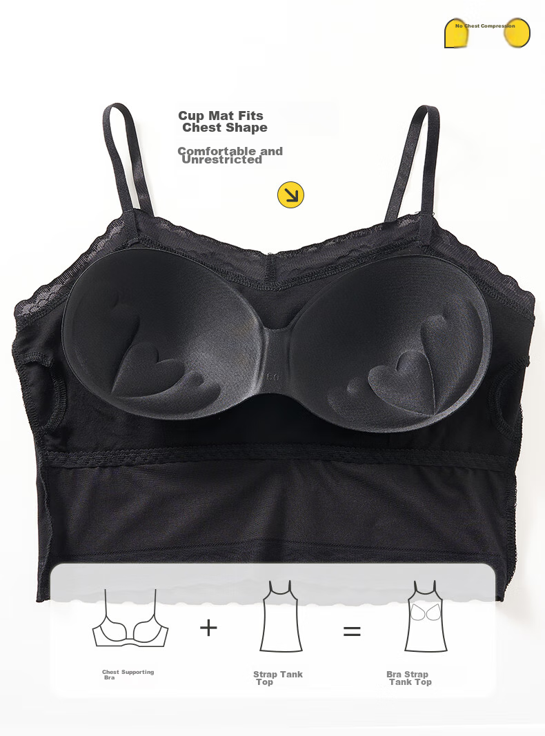 Fenteng Women's Lace V-Neck Camisole Vest Bra-Free Versatile Base Layer Underwear 2026 New Model 2