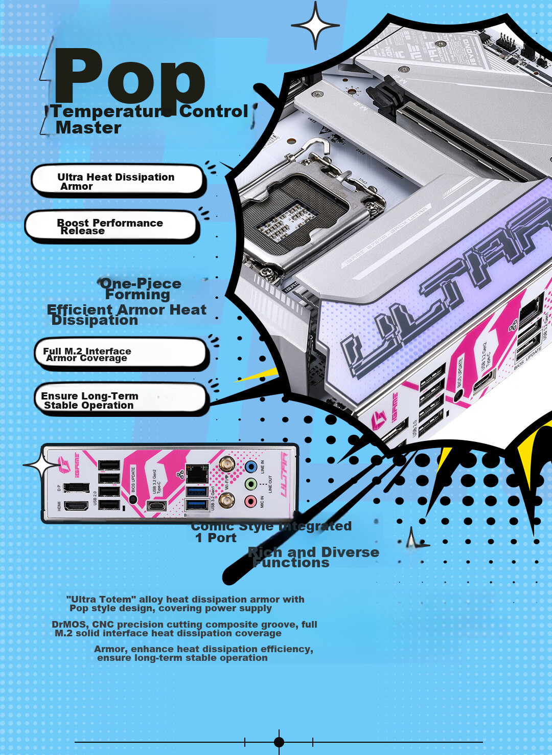 Colorful IGame B760M ULTRA Z V20 DDR5 Rear-Mounted Motherboard, Compatible with 14600K/13700K (Intel B760/LGA 1700) 7