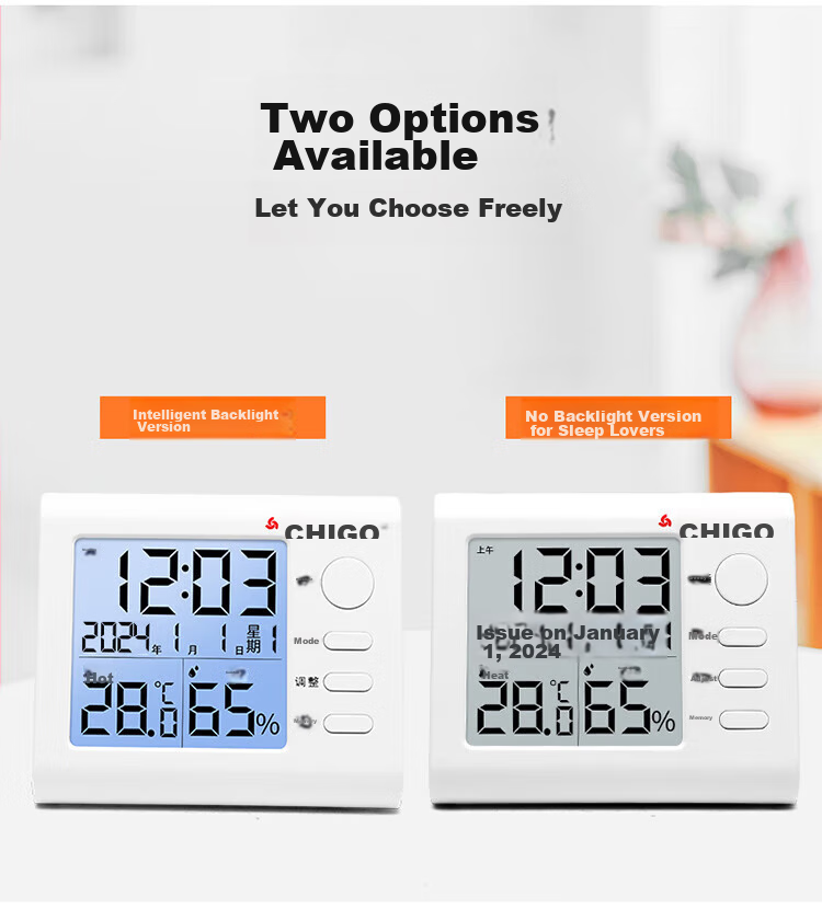CHIGO Electronic Thermometer And Hygrometer, Indoor Home Use High-Precision Wall-Mounted Memory Function Thermometer And Hygrometer 11