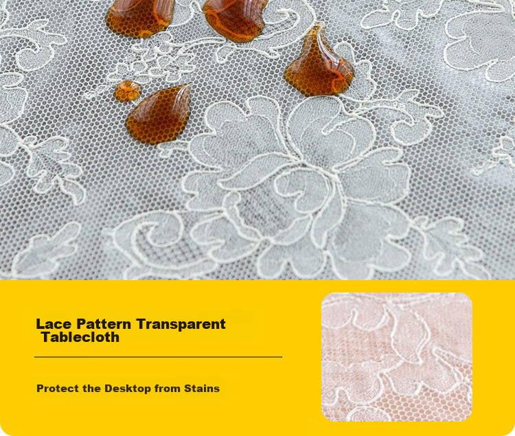 HOUSEWARE Waterproof, Oil-Proof, And Scald-Resistant PVC European-Style Table Mat, Thickened Dining Table Cover, 135*180cm, Aierber 3