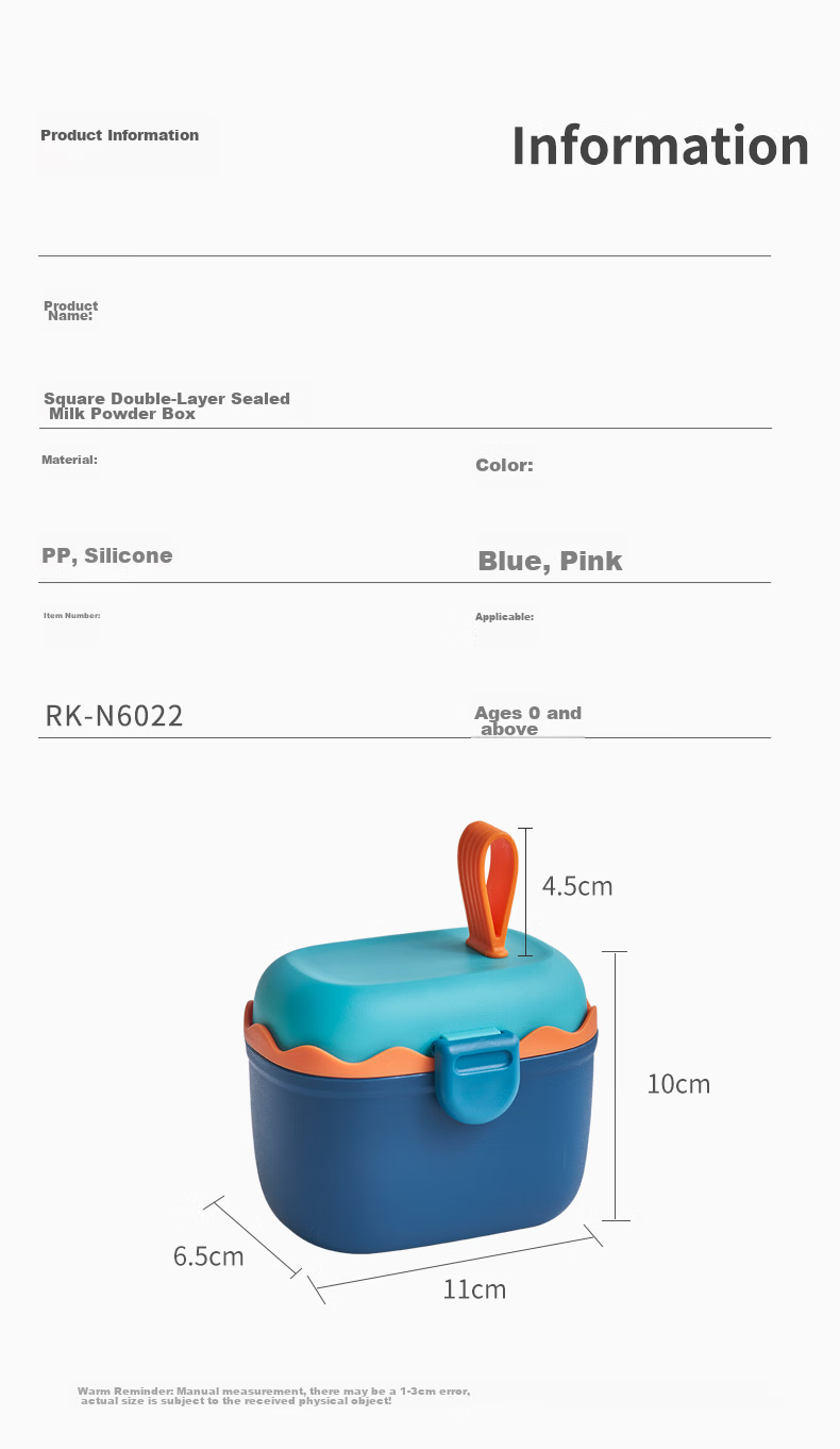 Rikang Milk Powder Container, Portable Milk Powder Canister, Snack Box, Multifunctional Baby Food Container, N6022, Beige 12