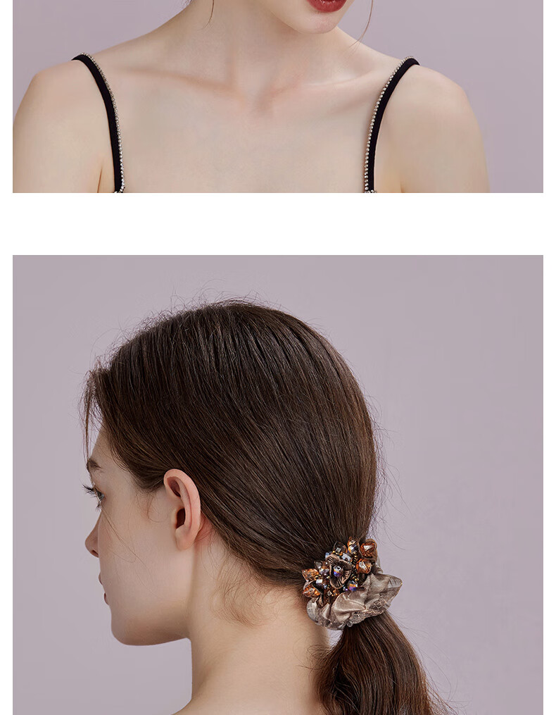 Royal Sasa Hair Accessories, Silk Flower Headband, Crystal-Like Bun Maker, Hair Ties, Ponytail Holders, Hair Bands 5