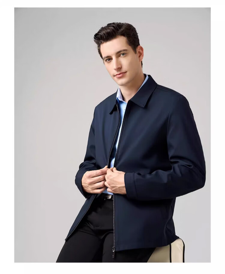 Yalu Administrative Jacket for Men, Spring 2026 Business Casual Dad's Outerwear, Middle-Aged And Elderly Menswear Coat, Cadre Clothing 10