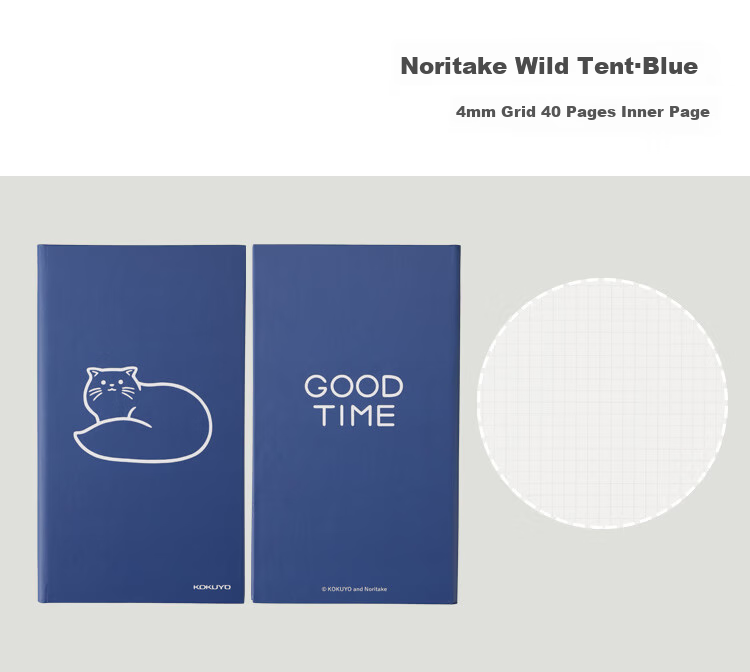 KOKUYO Lightweight Notebook Noritake Designer Collaboration Travel Journal Notebook, 4mm Grid, 40 Sheets White, WSG-NB2XY4W 8