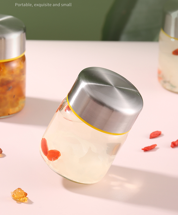 Baijie Bird's Nest Dispensing Bottles, High Borosilicate Glass Jars, Sealed Containers, Herbal Medicine Dispensing Bottles, Portable, Heat-Resistant, 100ml*3 6