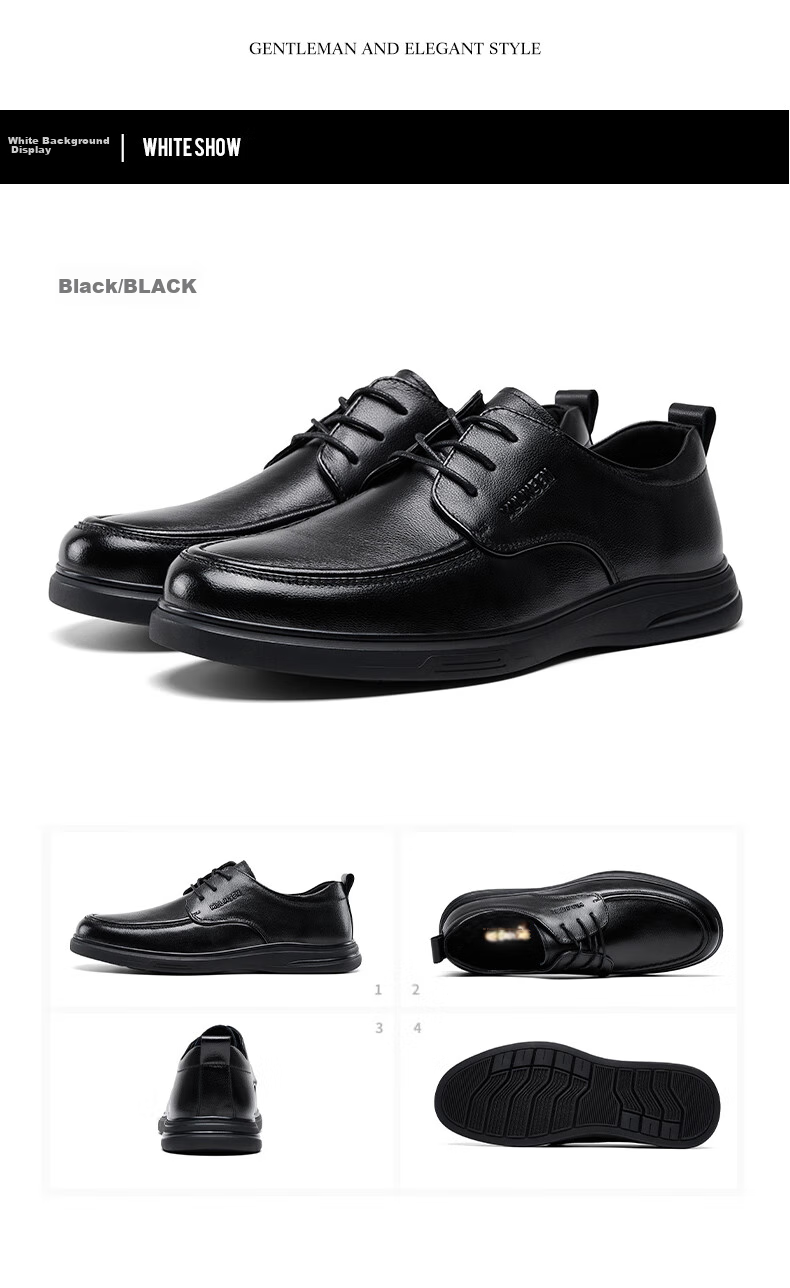MULINSEN Men's Leather Business Casual Shoes, Breathable Soft-Soled Middle-Aged Dad Shoes L3241012 14