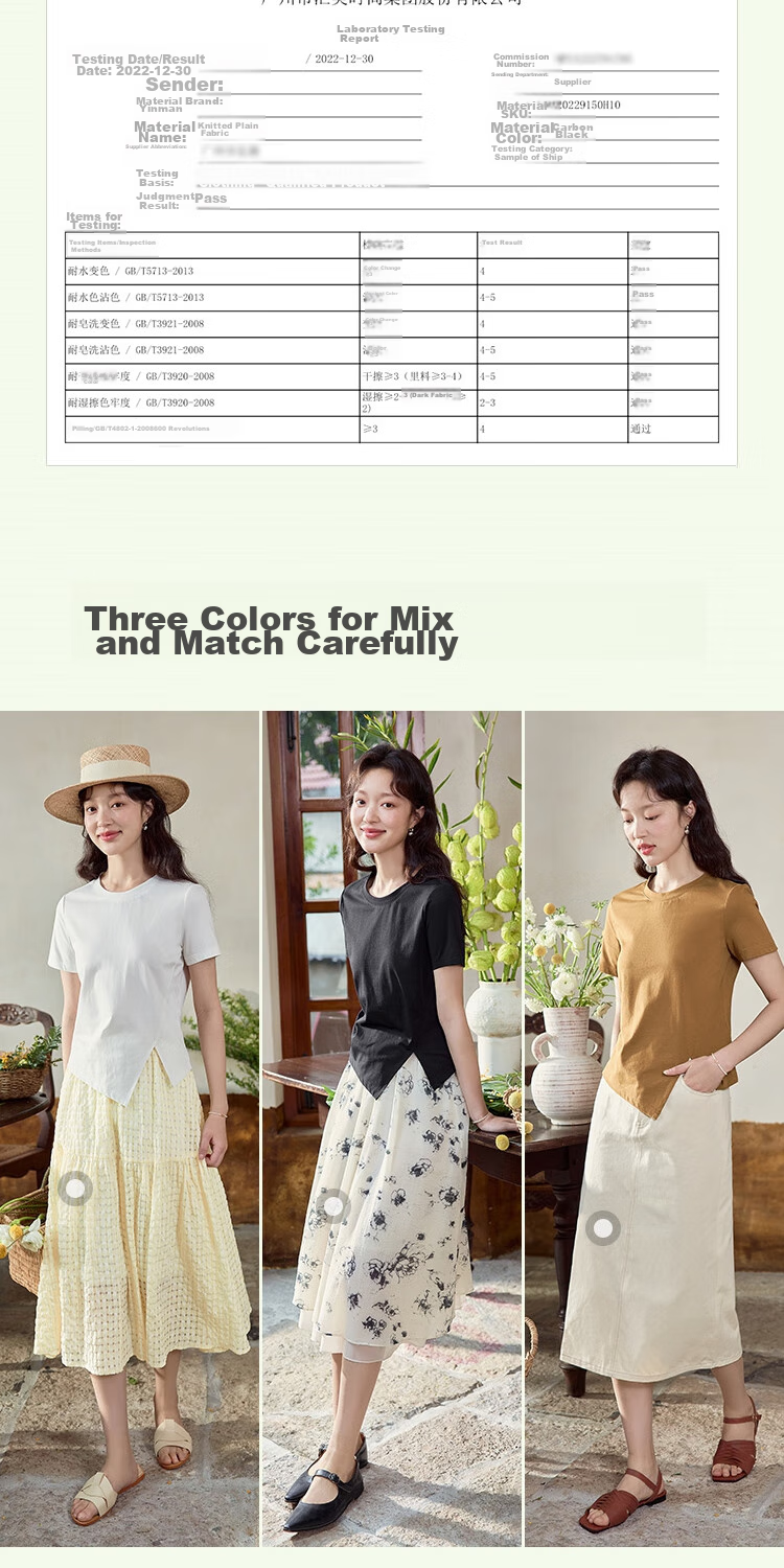 INMAN INMAN [Runway Style] Suolona Round Neck Solid Color T-Shirt for Women, Summer 2026 Irregular Top, Crescent White, Size S 7