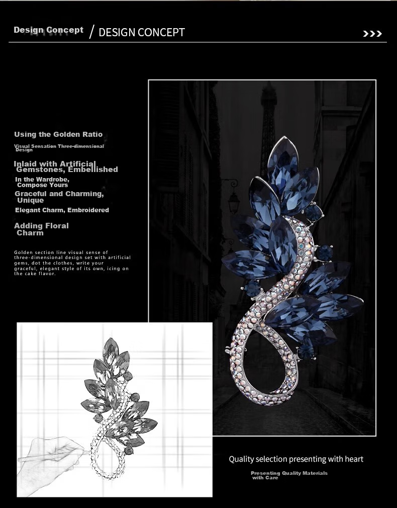 Eternelle French Crystal Brooch, Elegant And High-End European Style Corsage, Birthday Gift 2
