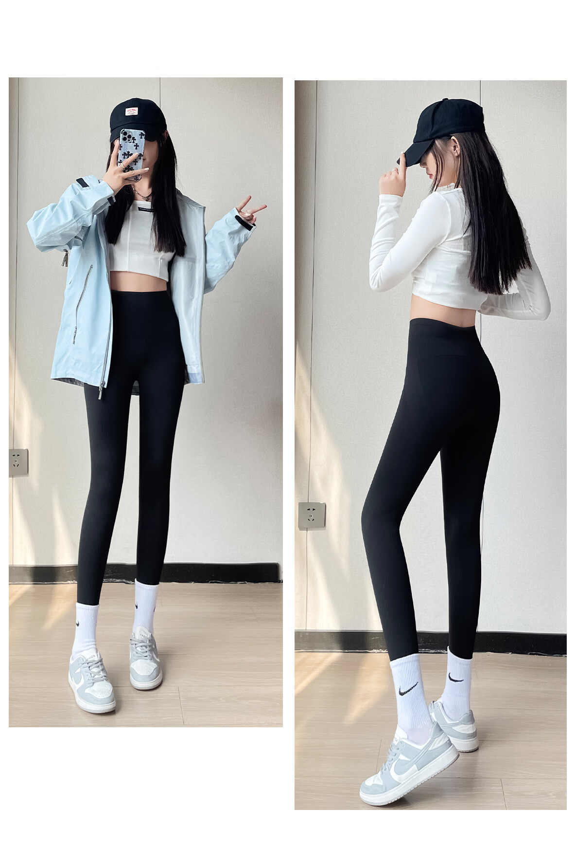 LangSha Women's Spring Thin Leggings Shark Pants Nine-Point Hip-Lifting Tummy Control Fitness Sports Yoga High Elastic Slim Barbie Pants 17