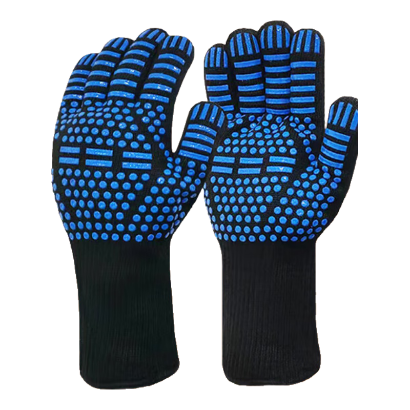 Beifute Heat-Resistant Gloves, High-Temperature Aluminum Foil Insulation Flame-Retardant Gloves, Melting Fire Protection Anti-Fire Silver, Heat-Proof Insulation up to 800 Degrees