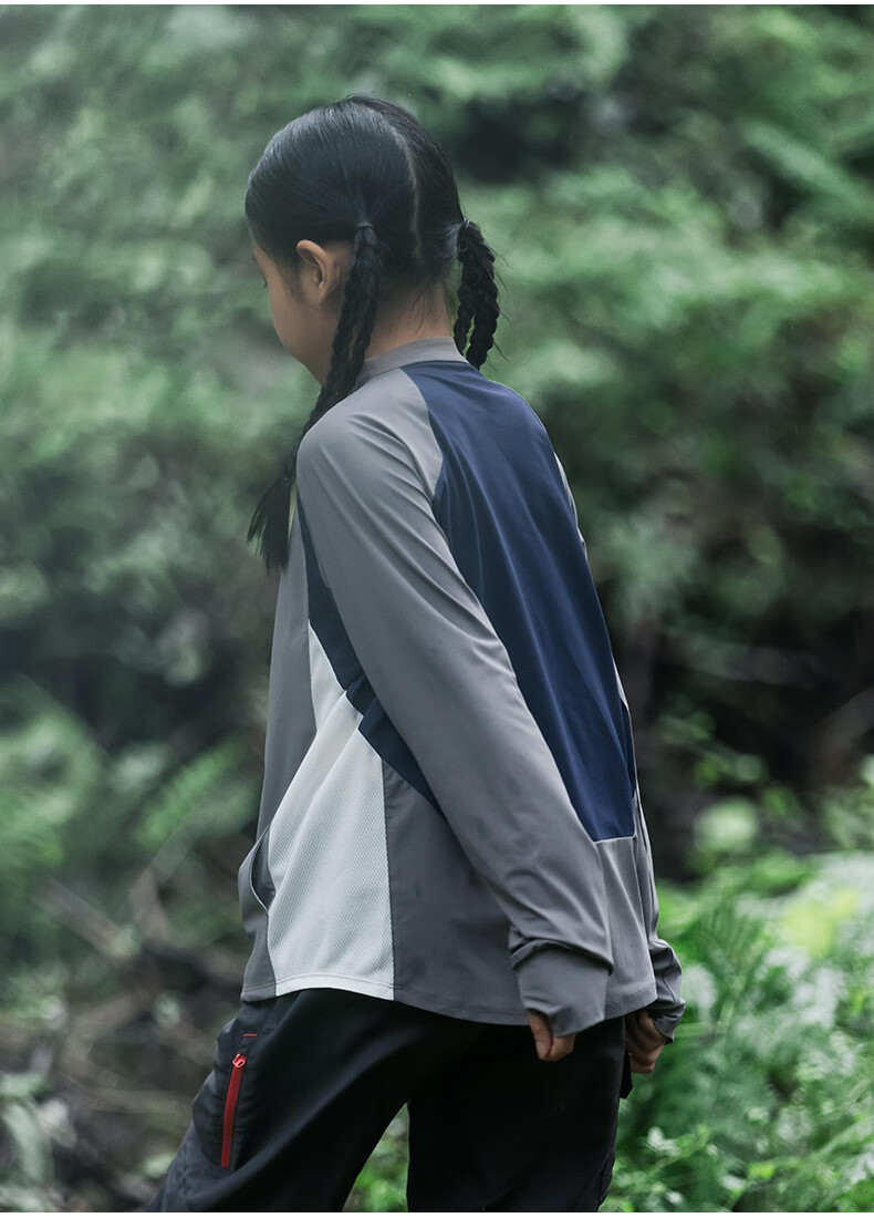 DECATHLON Youth Hiking UV Protection Long-Sleeve T-Shirt, Sun Protection, Moisture-Wicking, Quick-Drying, Anti-Chafing, 5117364 16